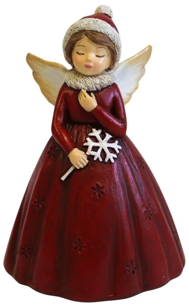 Červený vianočný anjelik 11cm