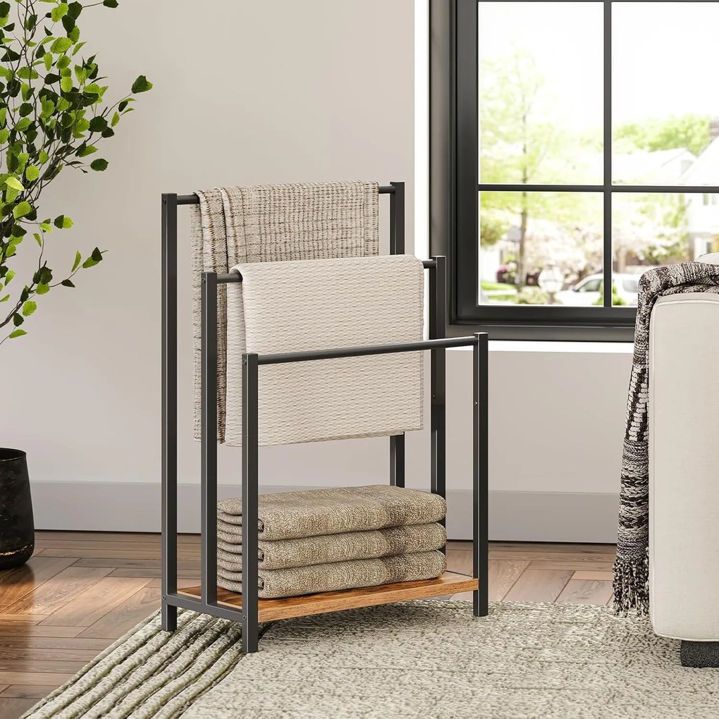 Vešiak na uteráky Vasagle Leon hnedý/čierny