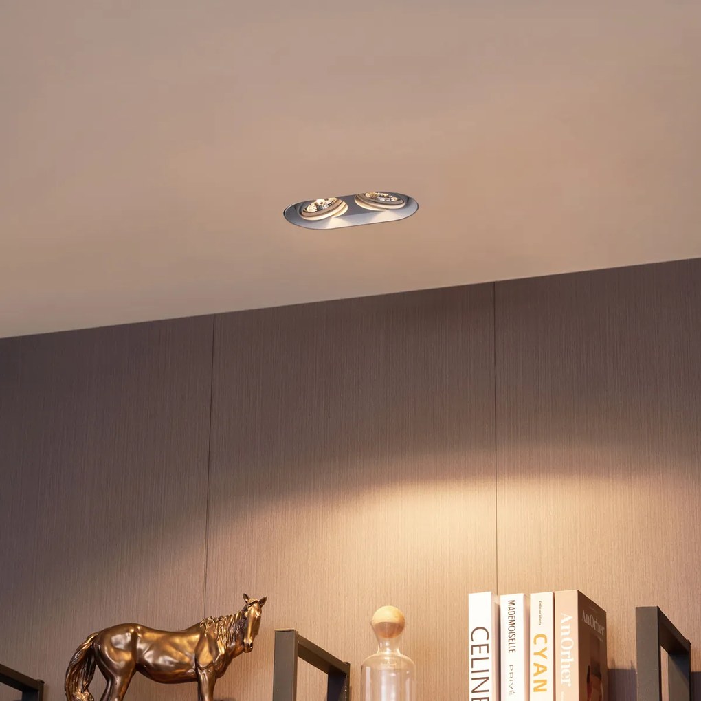 Okrúhle zapustené bodové svetlo biele GU10 70 mm 2-svetlo - Hubs