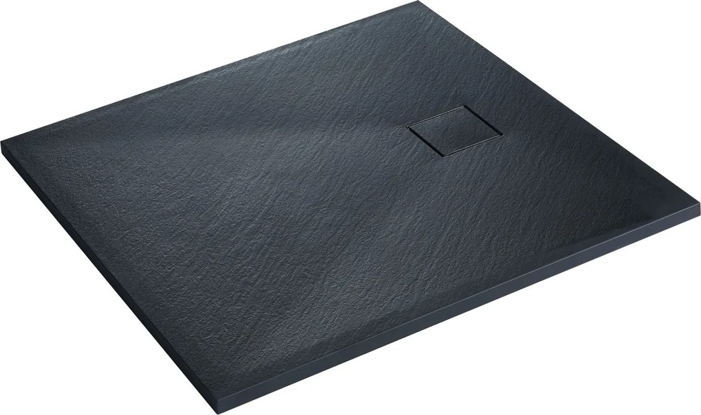 Erga Hyper, SMC sprchová vanička 70x70x2,6 cm + sifón, čierna matná, ERG-V06-SMC-7070S-BK