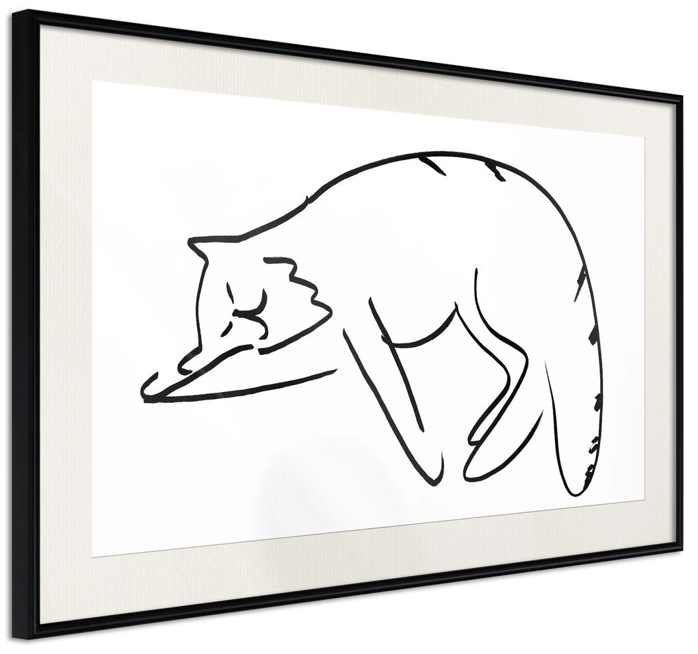 Artgeist Plagát - Cat's Dreams [Poster] Veľkosť: 60x40, Verzia: Zlatý rám