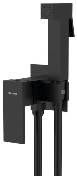 Sapho-Bidetová batéria so sprškou na podomietkovú inštaláciu CUBEMIX mat. čierna