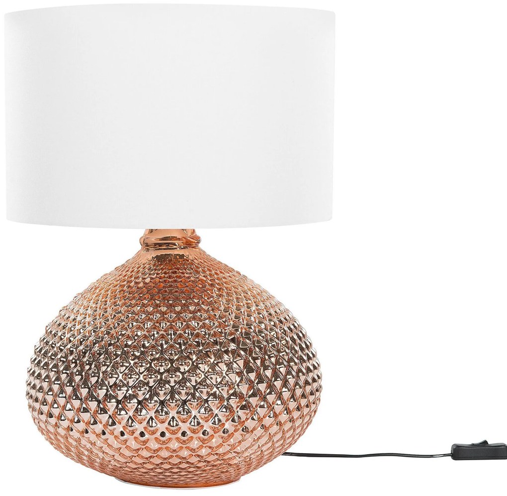 Sklenená medená stolná lampa MADON Beliani