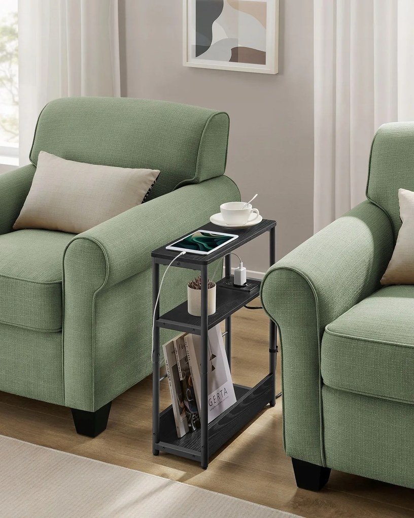 Odkladací stolík s USB Vasagle Blend čierny