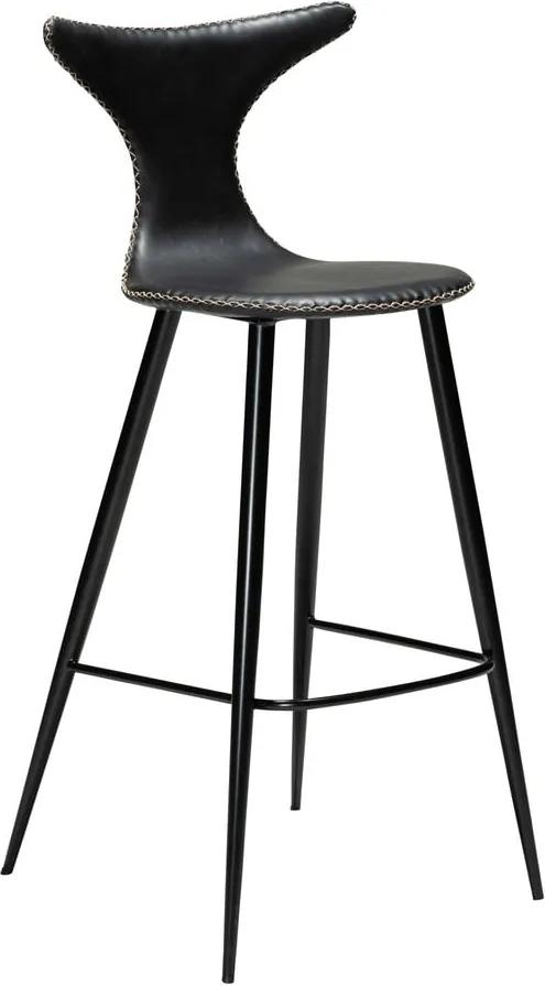 Čierna barová stolička z eko kože DAN–FORM Denmark Dolphin, výška 107 cm