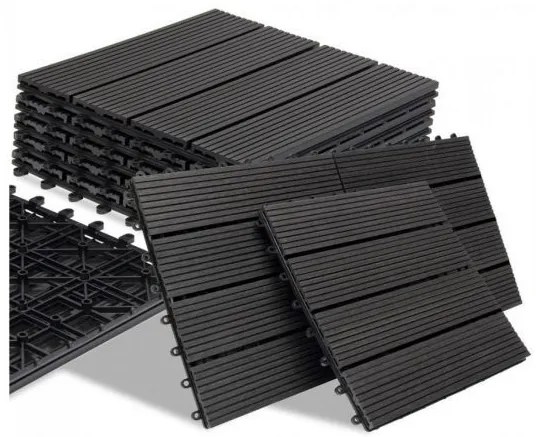 InternetovaZahrada - WPC dlaždice 11 ks = 1 m² klasický antracit - 30x30cm