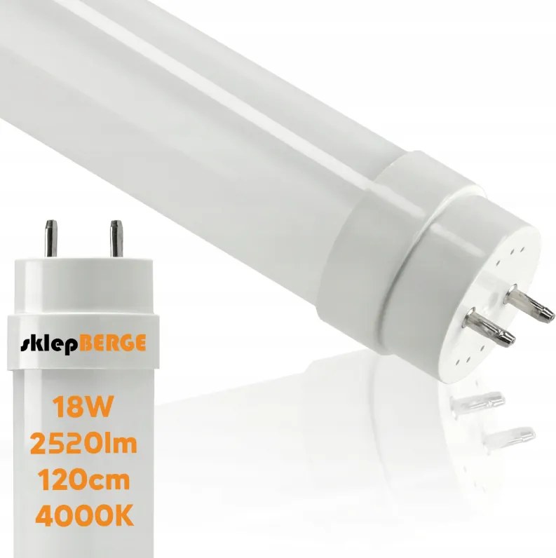 ECOLIGHT SADA 10x LED trubíc 120CM T8 18W 2520lm 140LM/W 4000K SILNÉ svetlo