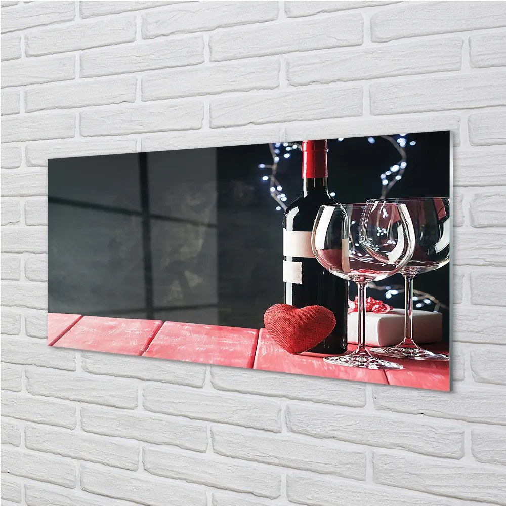 Obraz plexi Heart of glass poháre na víno 100x50 cm