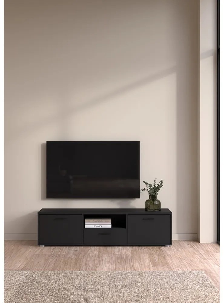 Čierny TV stolík 147x38 cm Media – Tvilum