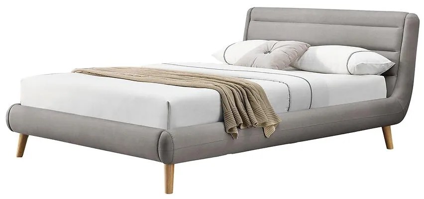 Posteľ Elanda 140 svetlosivá/prírodná