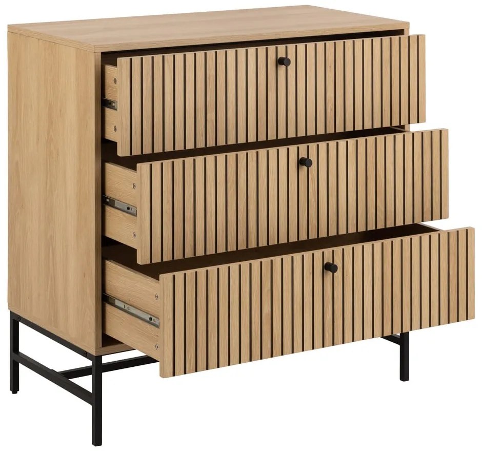Komoda v dekore duba v prírodnej farbe 81x80x40 cm Albany – Actona