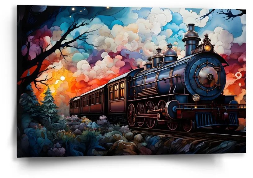 Sablio Obraz Parná lokomotíva v kúzelnej krajine - 60x40 cm
