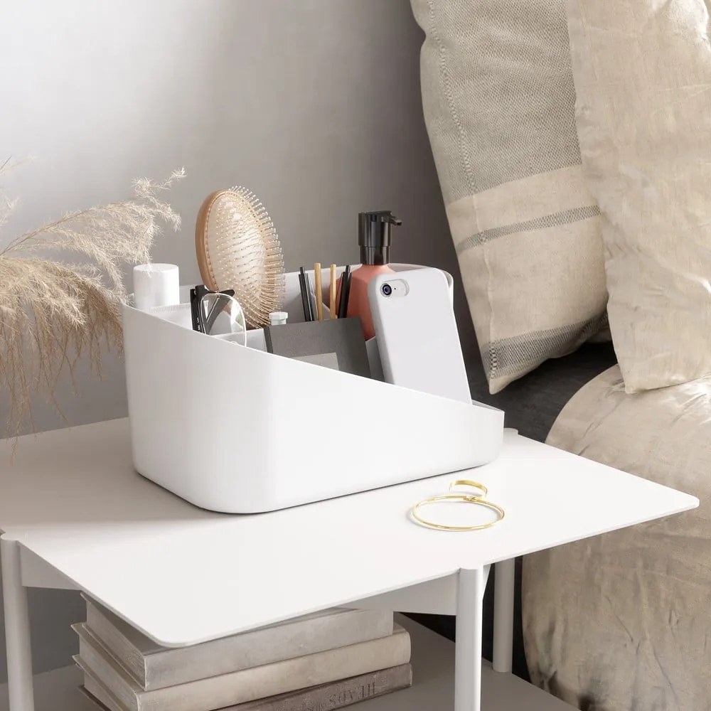 Biely plastový kúpeľňový organizér na kozmetiku Glam – Umbra