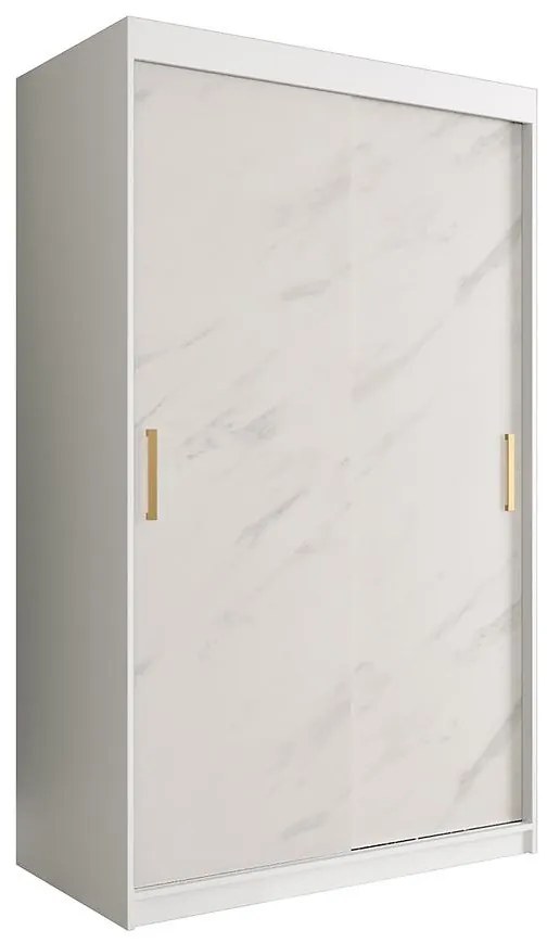 Skriňa Marmur T 120 biely/mramor biely