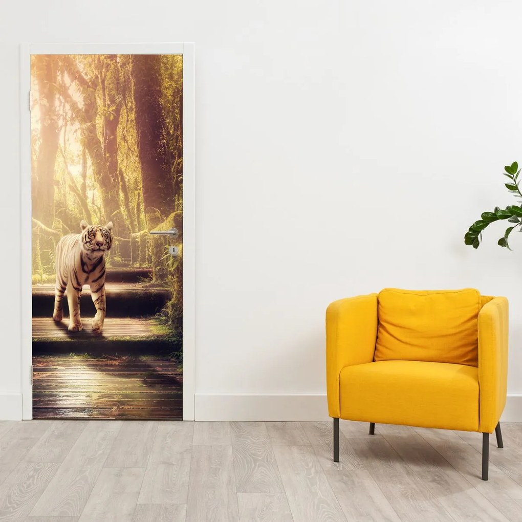 Fototapeta na dvere - Tiger v džungli (95x205cm)