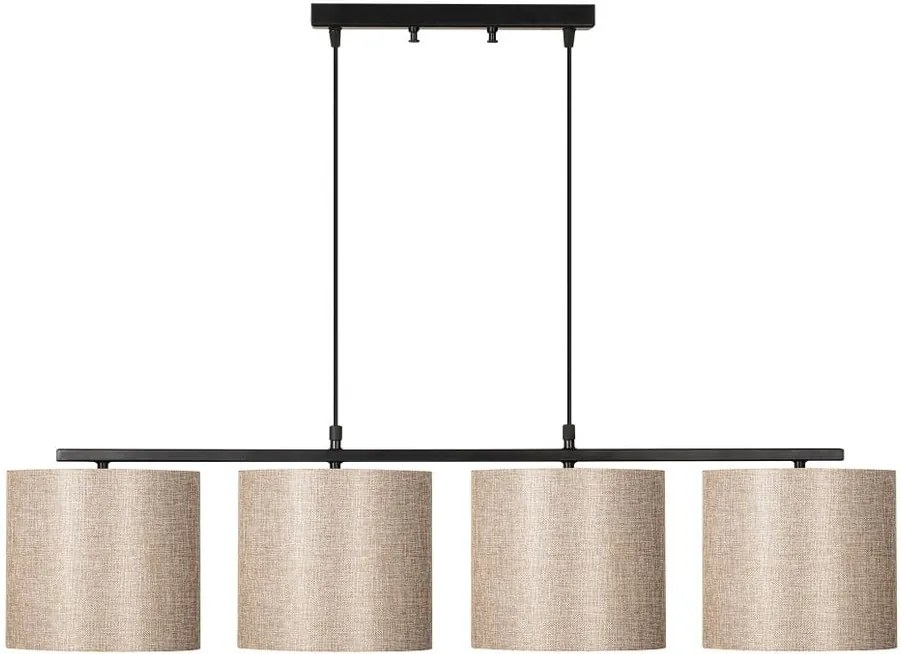 Čierne kovové závesné svietidlo s krémovými tienidlami Opviq lights Jacob