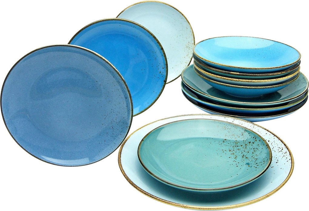 XXXLutz KOMBINOVANÝ SERVIS NATURE COLLECTION AQUA 12-dielne Creatable - Online Only bytové doplnky - 007768092901
