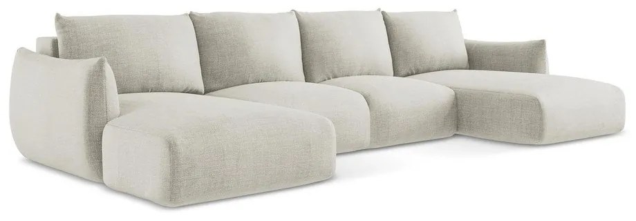 Béžová rozkladacia rohová pohovka (do tvaru "U") Leila – Makamii