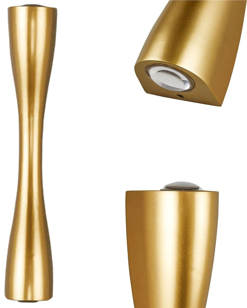Toolight, nástenné svietidlo 14,5x6 cm APP1065-W, zlatá, OSW-08886