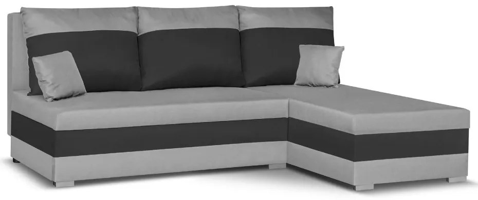 Rozkládací rohová sedací souprava GUSTO Šedá/Černá