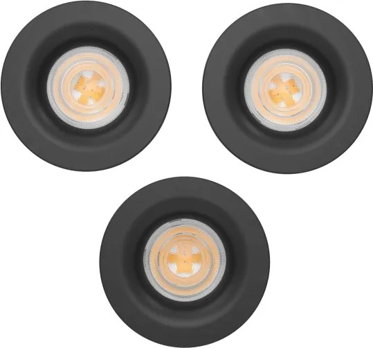Eglo 902274-SADA 3xLED Kúpeľňové podhľadové svietidlo SALABATE LED/4,9W/230V pr.8,8cm IP65 čierna