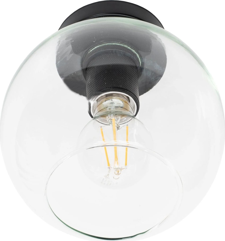 Stropné svietidlo BLACK MESH small short - kov/sklo - čierne