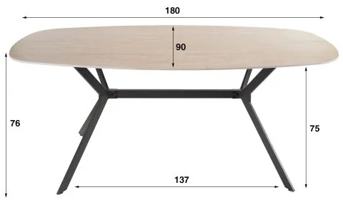 Jedálenský stôl 45-65 180x90cm Ceramik Travertín - Komfort-nábytok