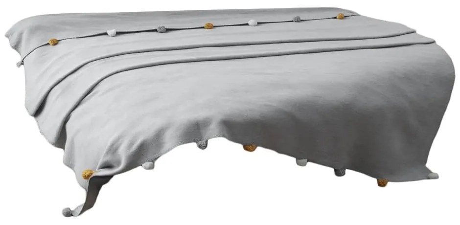 Sivý fleecový pléd 150x200 cm Pom Pom – Mijolnir