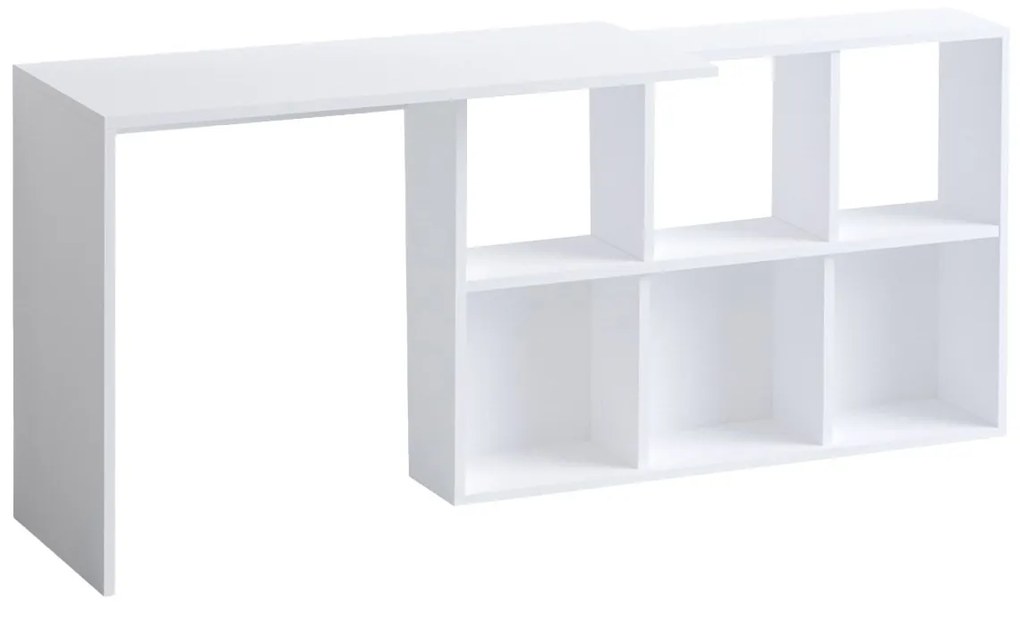 Písací stôl Jack s vstavanou policou dub biely