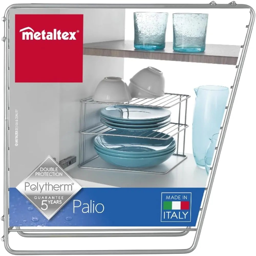 Oceľová prídavná polička v striebornej farbe 25x25 cm Palio – Metaltex