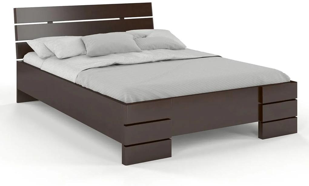 drevko Masívna posteľ Sandemo High buk - palisander Rozmer postele: 90 x 200 cm