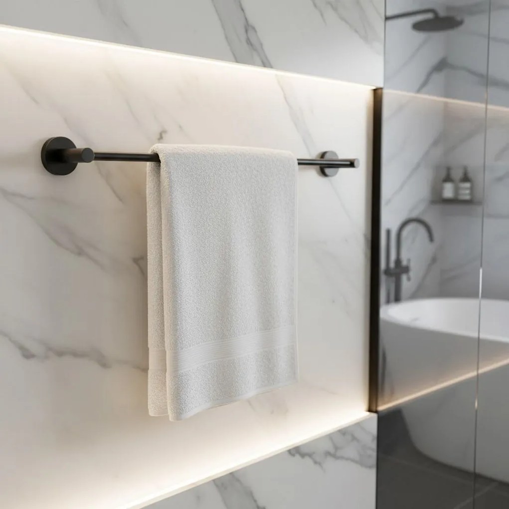 Rea Leo, vešiak na uterák 63 cm, čierna matná, REA-88019