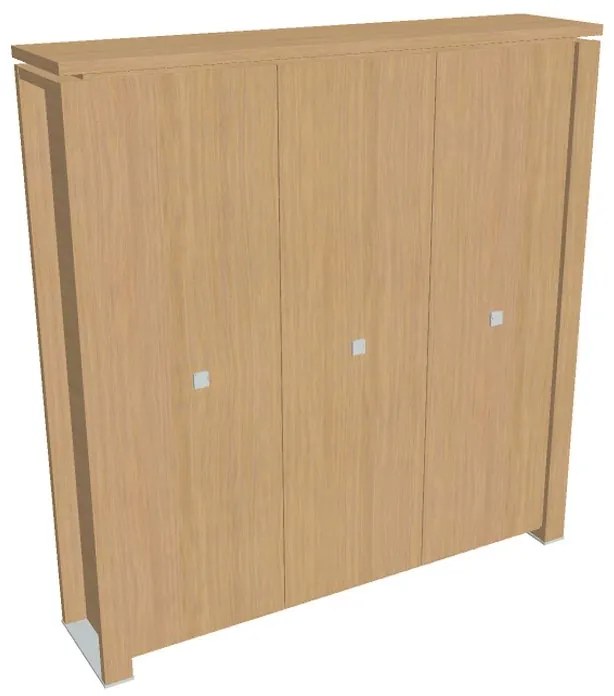 Vysoká šatníková skriňa Verno+ 200 x 46 x 210 cm, dub svetlý