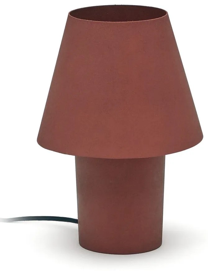 Stolová lampa v terakotovej farbe s kovovým tienidlom (výška 30 cm) Canapost – Kave Home