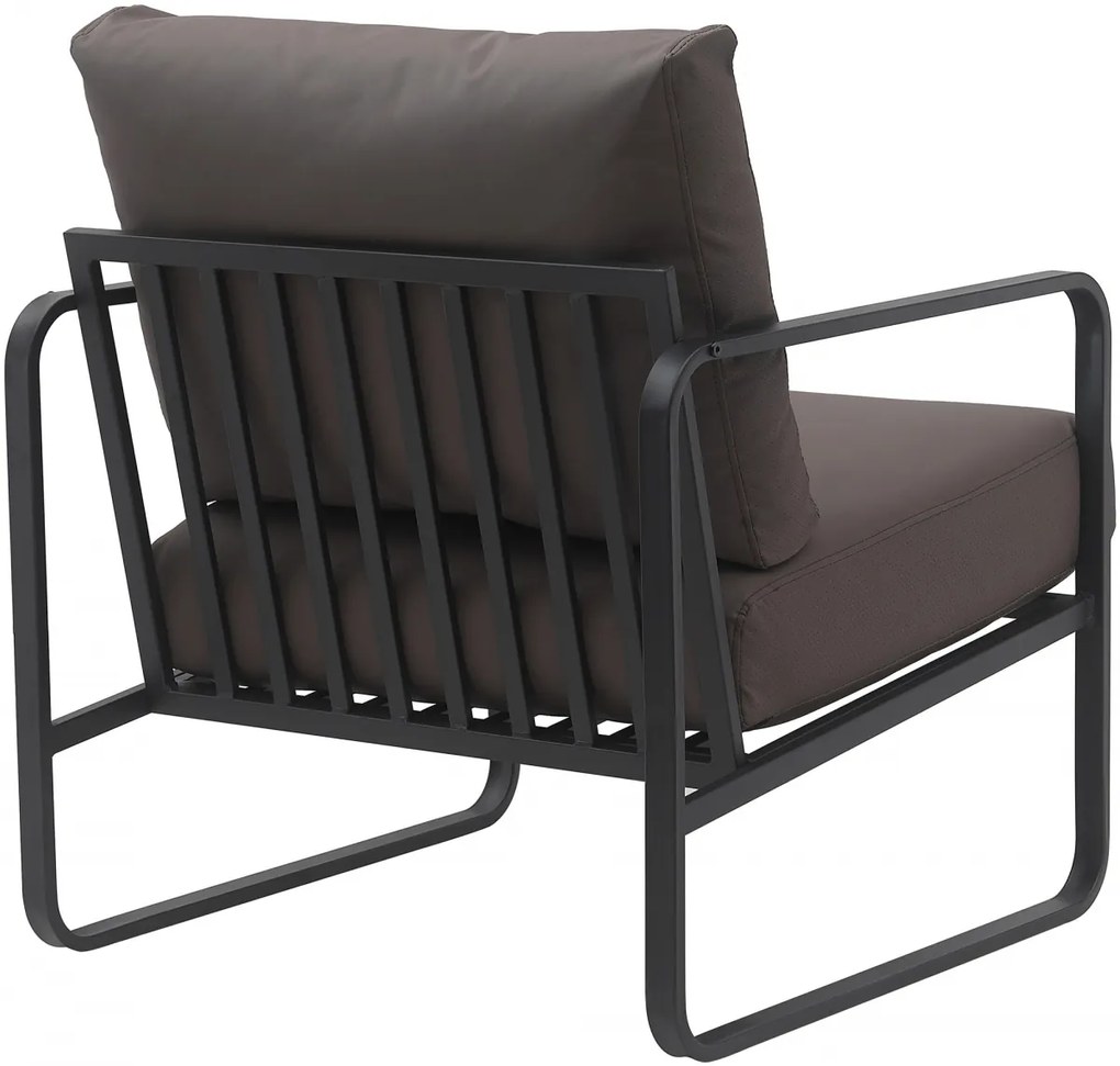 Design-Shop Kreslo Manea - koženka / kov - Hnedá