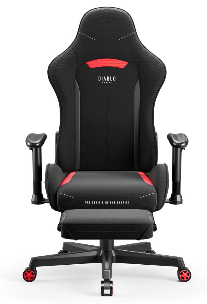 Čierna a červená otočná herná stolička Diablo X-Starter