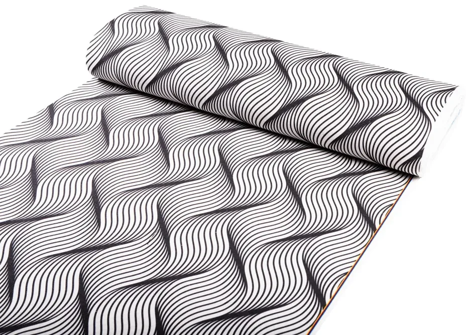 Biante Dekoračný obdĺžnikový obrus PML-042 Čierno-biele vlnenie 80x120 cm
