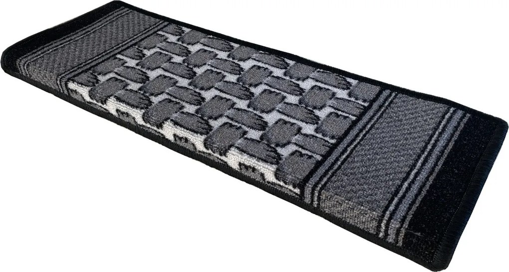 Nášľapy na schody Grenoble šedý obdĺžnik, samolepiaci - 25x80 obdĺžnik (rozmer vrátane ohybu) Vopi