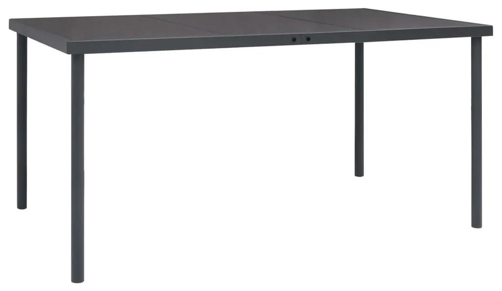 Vonkajší jedálenský stôl antracitový 150x90x74 cm oceľ