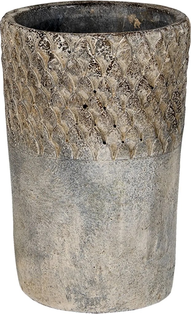 Šedý antik cementový vysoký kvetináč S - Ø 12*19 cm