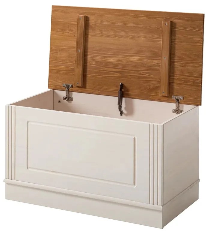 Biela truhlica z borovicového dreva 80x45 cm Anita – Støraa