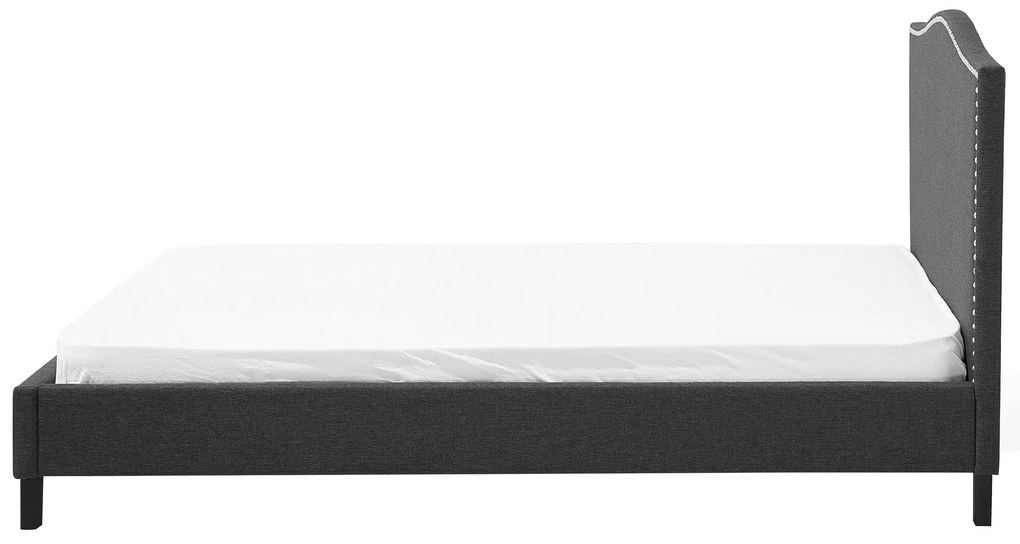 Čalúnená posteľ s bielym LED osvetlením 180 x 200 cm sivá MONTPELLIER Beliani