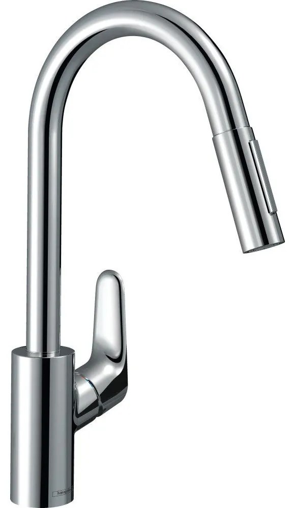 HANSGROHE Focus M41 páková drezová batéria Eco s vyťažiteľnou sprškou s prepínaním, 2jet, výška výtoku 225 mm, chróm, 31833000