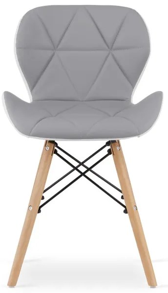 Set dvoch jedálenských stoličiek LAGO ekokoža sivo/biele (2ks)