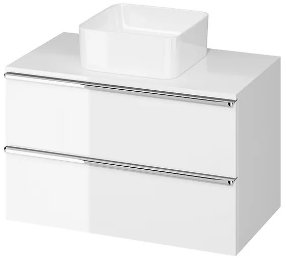 Cersanit Virgo, závesná skrinka pod umývadlo s doskou 80x45x50 cm, biela lesklá-chróm, S522-026