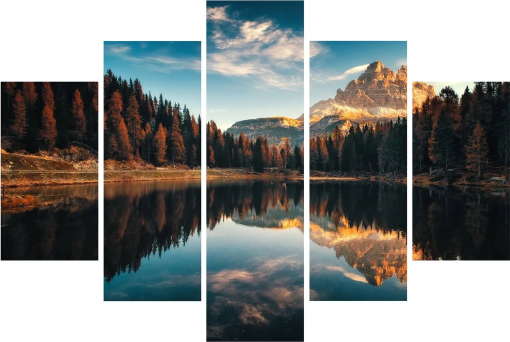 Obraz - Alpy, Taliansko, Dolomity, Lago Antorno (150x105 cm)