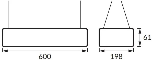 STRÜHM Visiace svietidlo FLARA LED 24W BLACK Neutral White 3632