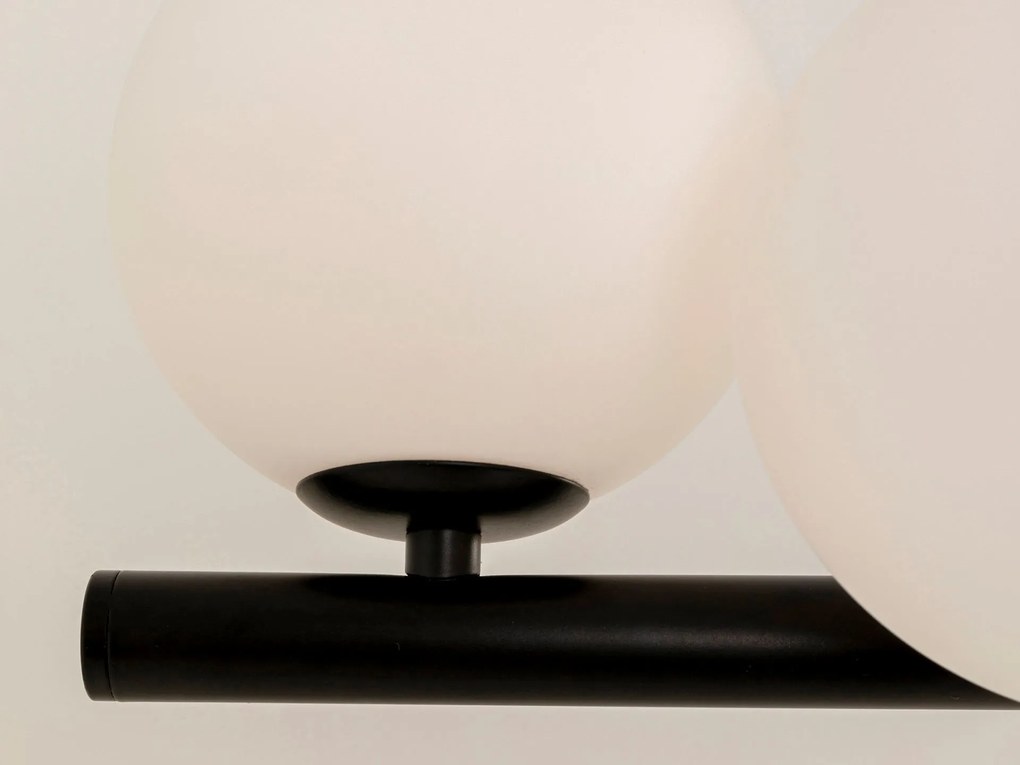 Scala Balls visiaca lampa mliečna čierna 150 cm