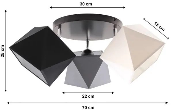 Prisadený luster DIAMENT 3xE27/60W/230V