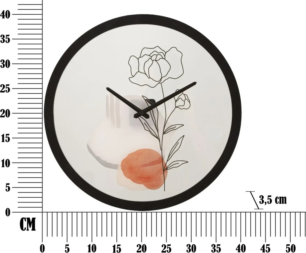 Nástenné hodiny Kvet A 40 cm čierne